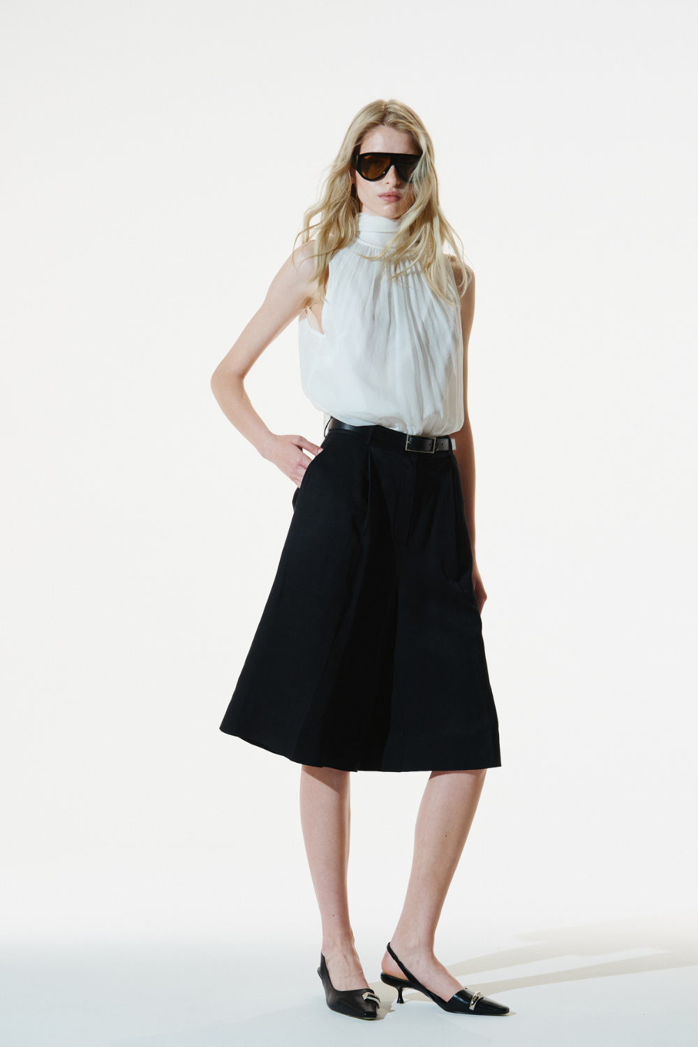 Leinen-Bermudashorts