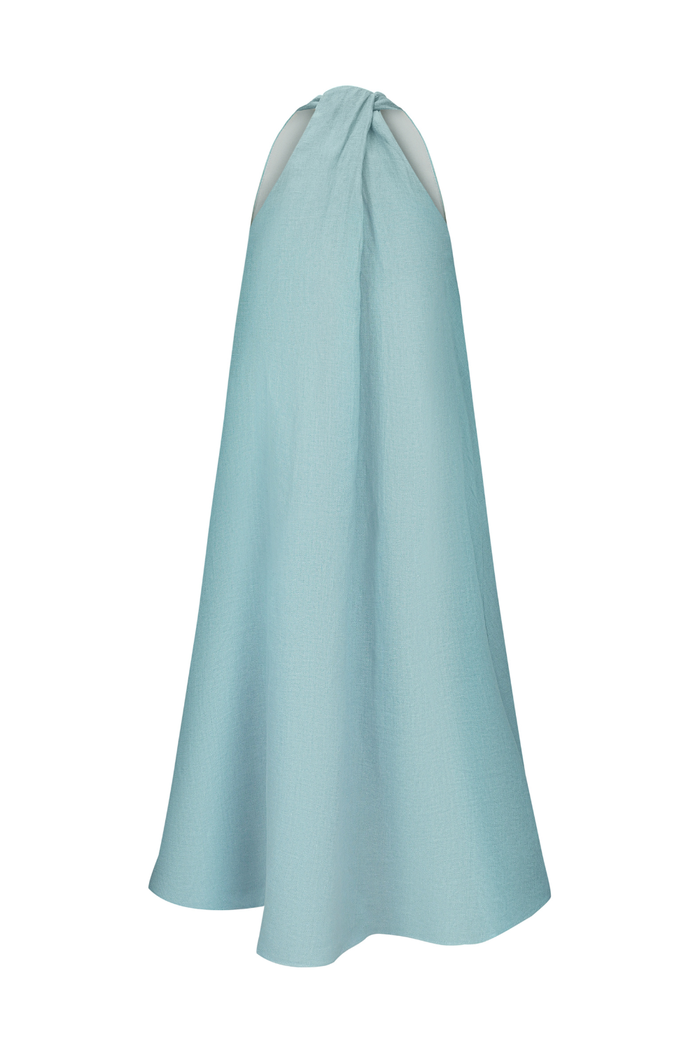 Türkisfarbenes Sommerkleid aus Leinen