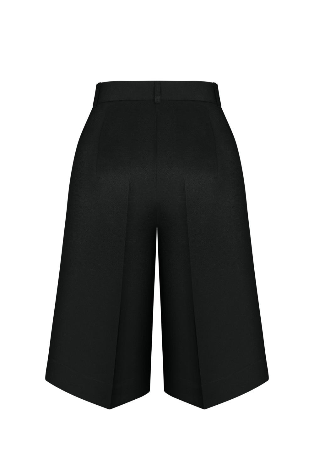 Schwarzer Leinenanzug - Weste und Bermudashorts