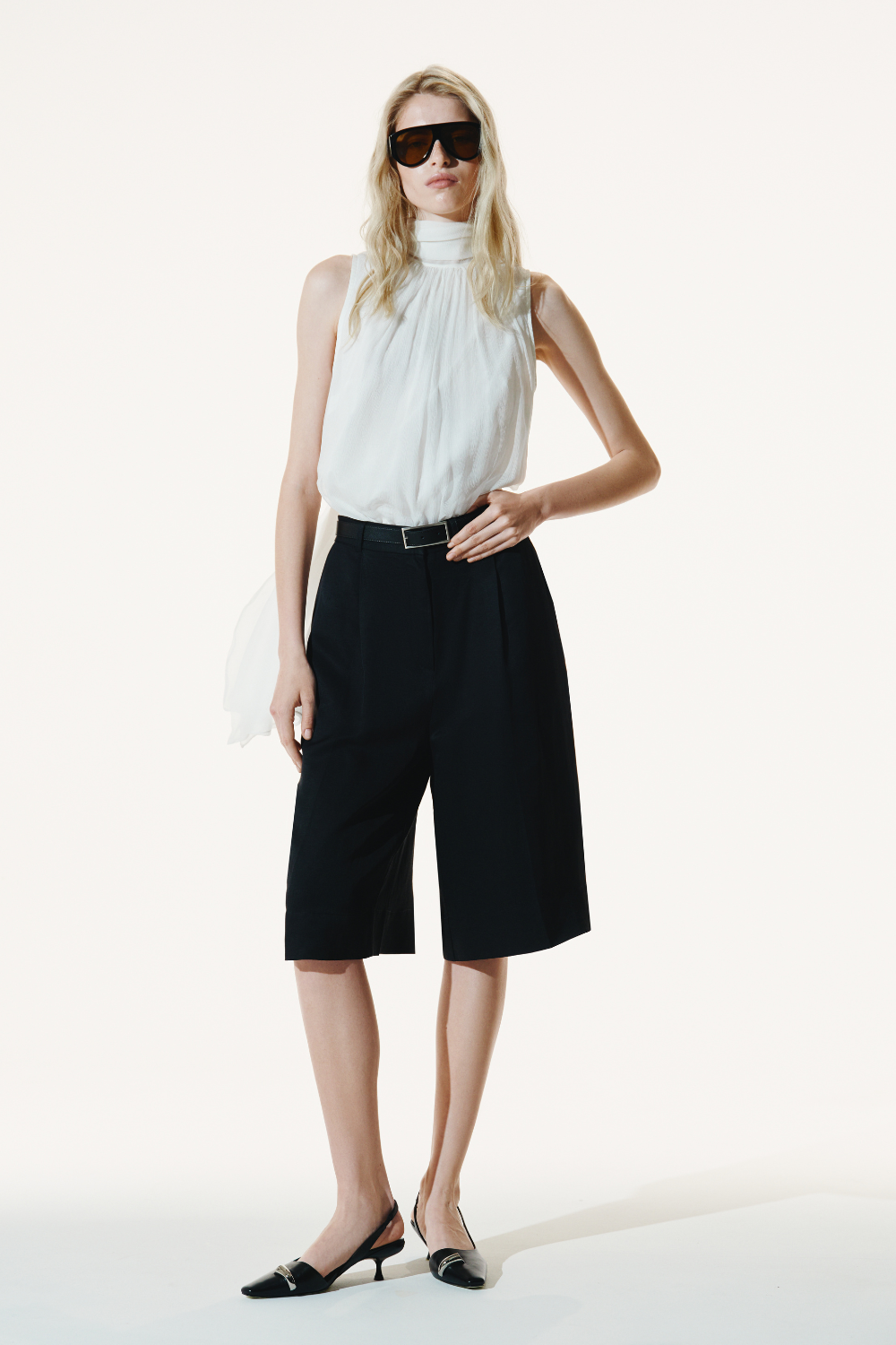 Leinen-Bermudashorts