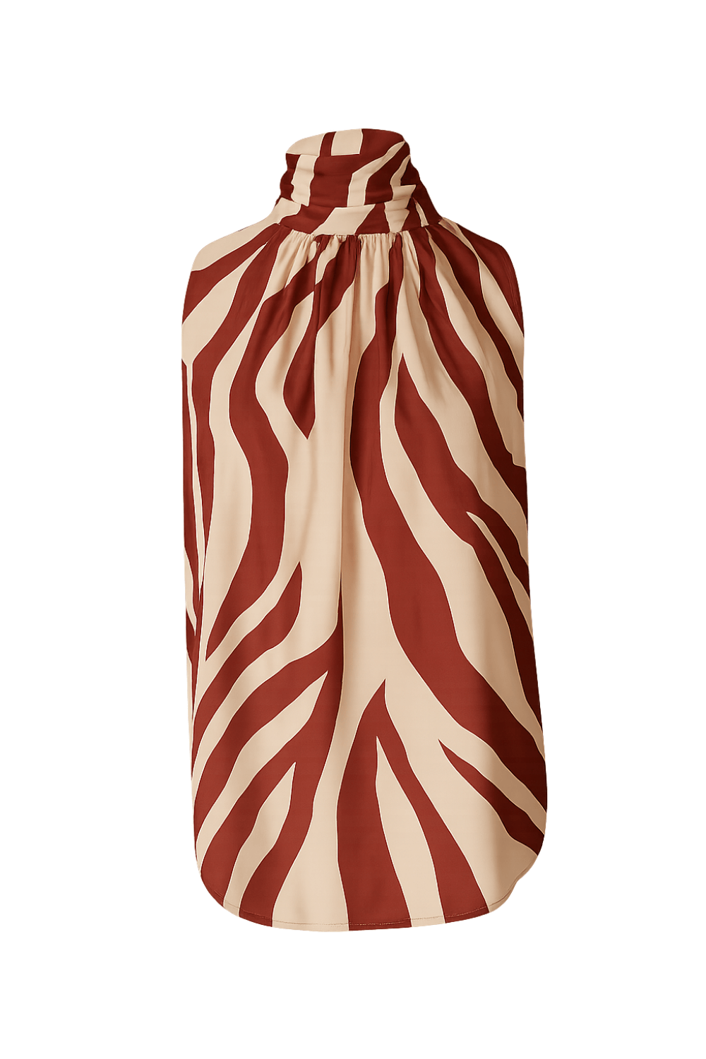Ärmellose Bluse mit Zebra-Print